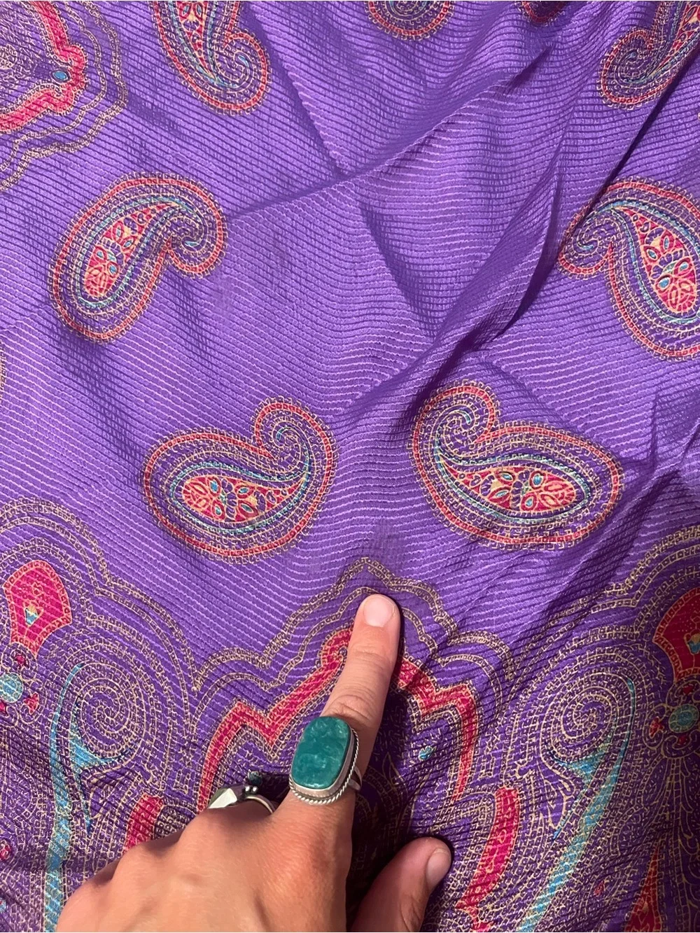 Purple Paisley Triangle Scarf - Women Accessories